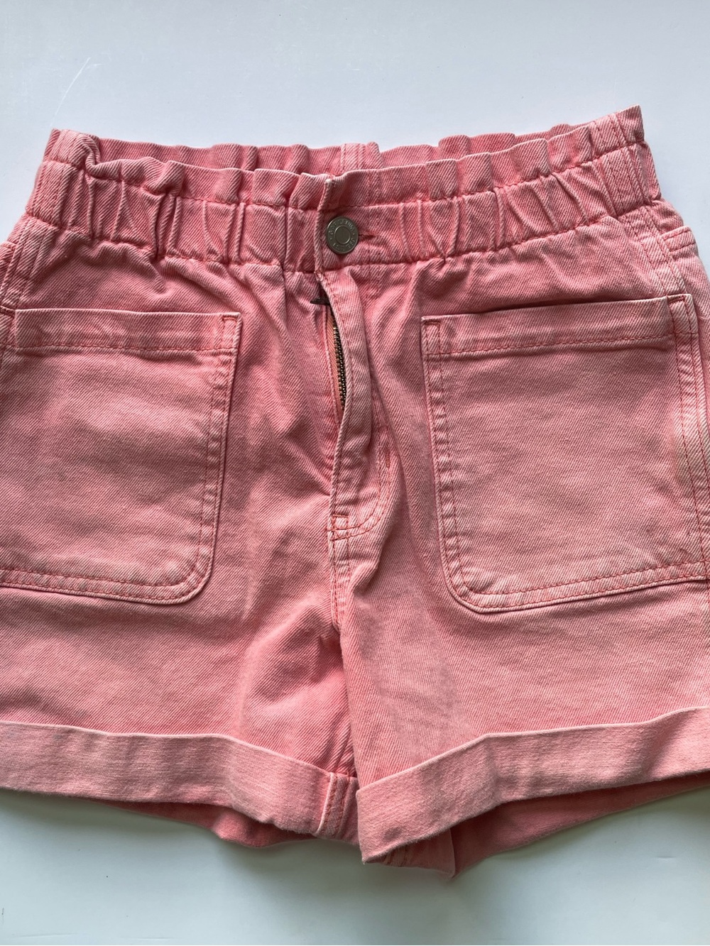 GAP Coral Pink High-Waist Utility Shorts